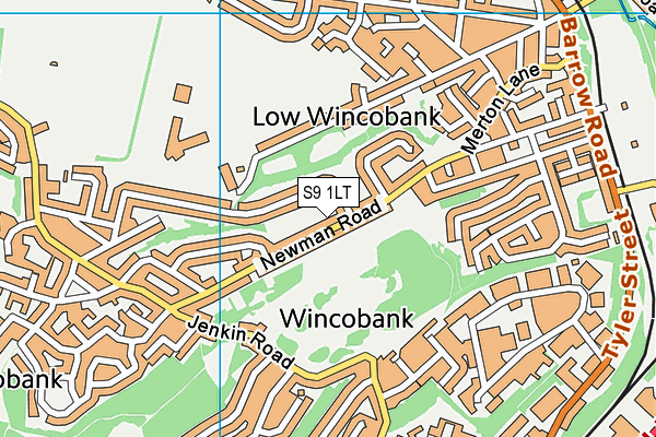 S9 1LT map - OS VectorMap District (Ordnance Survey)