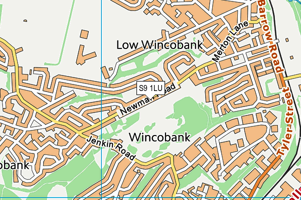 Wincobank Nursery and Infant Academy map (S9 1LU) - OS VectorMap District (Ordnance Survey)