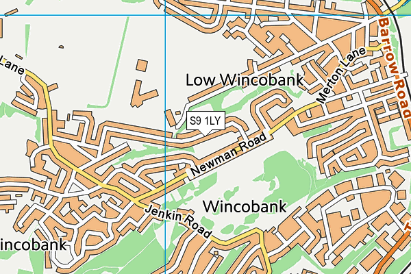 S9 1LY map - OS VectorMap District (Ordnance Survey)