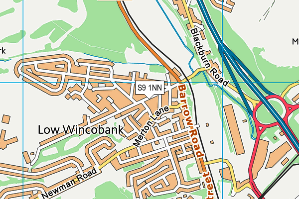 S9 1NN map - OS VectorMap District (Ordnance Survey)