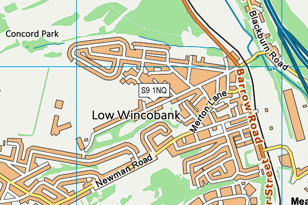 S9 1NQ map - OS VectorMap District (Ordnance Survey)