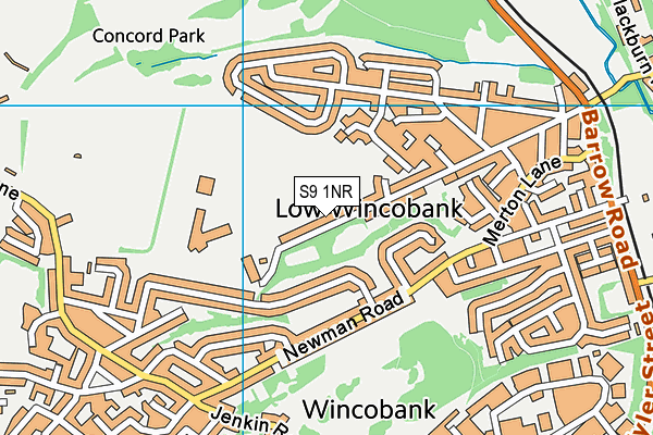 S9 1NR map - OS VectorMap District (Ordnance Survey)