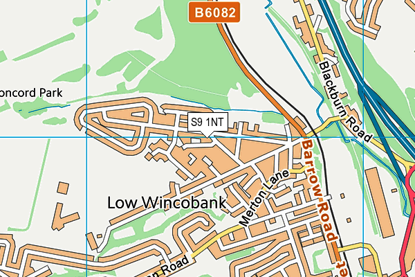 S9 1NT map - OS VectorMap District (Ordnance Survey)