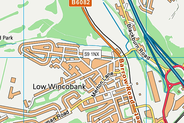 S9 1NX map - OS VectorMap District (Ordnance Survey)