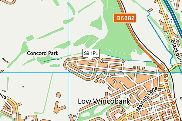 S9 1PL map - OS VectorMap District (Ordnance Survey)