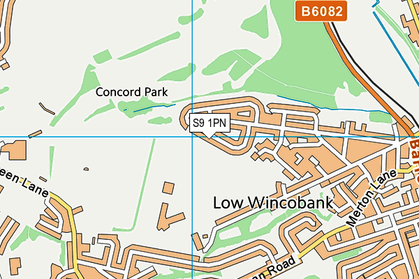 S9 1PN map - OS VectorMap District (Ordnance Survey)