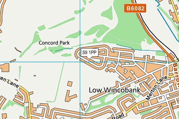 S9 1PP map - OS VectorMap District (Ordnance Survey)