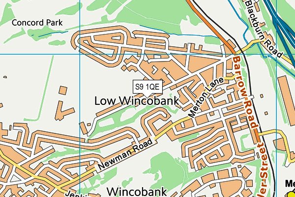 S9 1QE map - OS VectorMap District (Ordnance Survey)