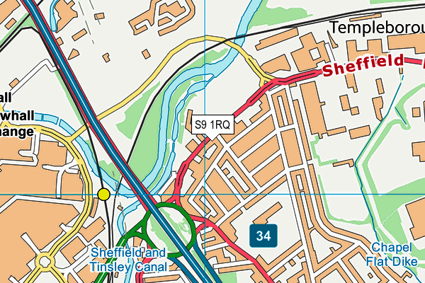 S9 1RQ map - OS VectorMap District (Ordnance Survey)