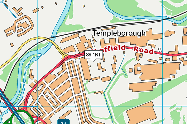 S9 1RT map - OS VectorMap District (Ordnance Survey)