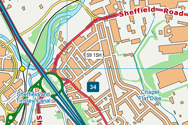 S9 1SH map - OS VectorMap District (Ordnance Survey)