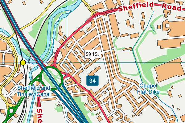S9 1SJ map - OS VectorMap District (Ordnance Survey)