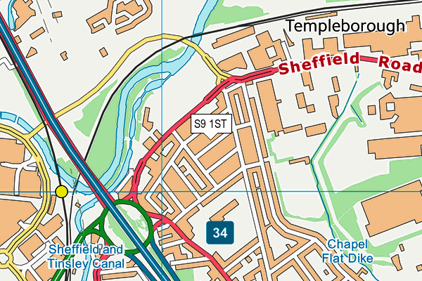 S9 1ST map - OS VectorMap District (Ordnance Survey)