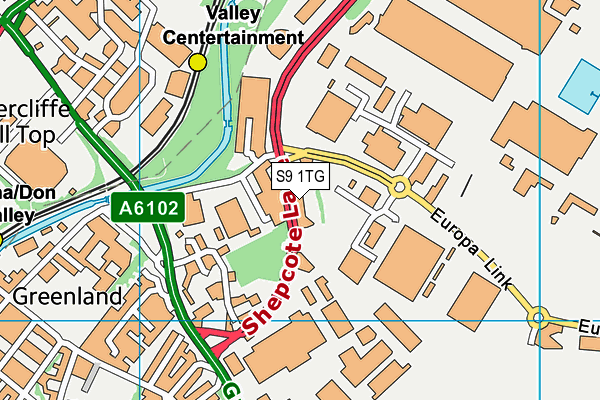 S9 1TG map - OS VectorMap District (Ordnance Survey)