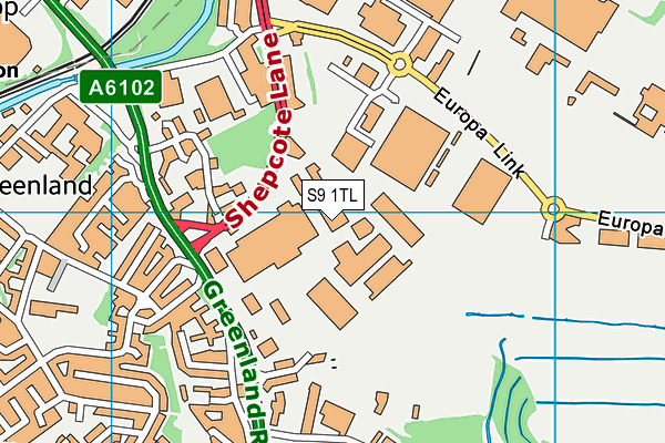 S9 1TL map - OS VectorMap District (Ordnance Survey)