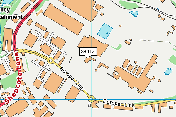 S9 1TZ map - OS VectorMap District (Ordnance Survey)