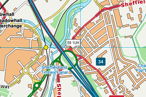 S9 1UH map - OS VectorMap District (Ordnance Survey)