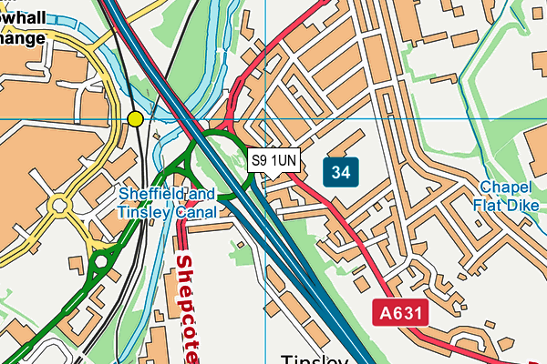 S9 1UN map - OS VectorMap District (Ordnance Survey)