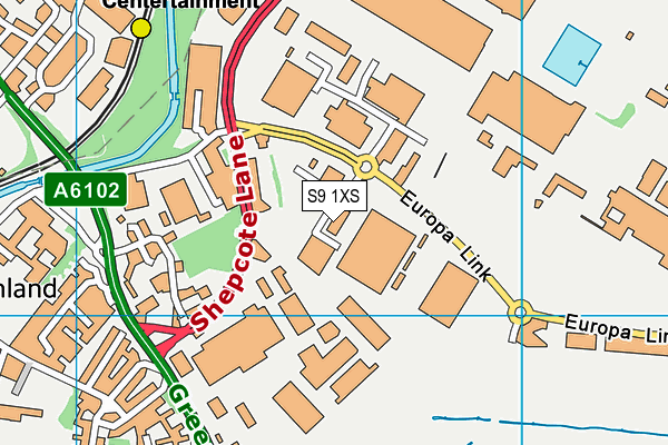 S9 1XS map - OS VectorMap District (Ordnance Survey)