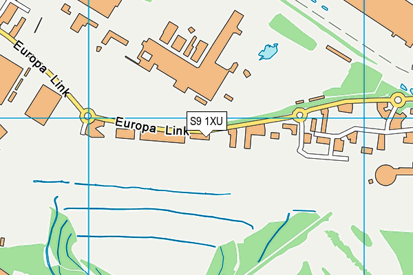 S9 1XU map - OS VectorMap District (Ordnance Survey)