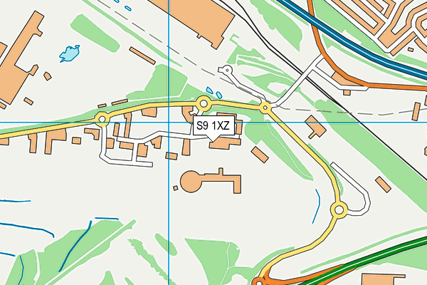 S9 1XZ map - OS VectorMap District (Ordnance Survey)