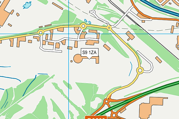 S9 1ZA map - OS VectorMap District (Ordnance Survey)