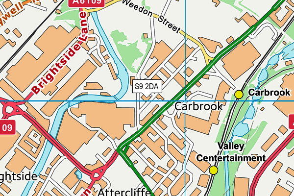 S9 2DA map - OS VectorMap District (Ordnance Survey)