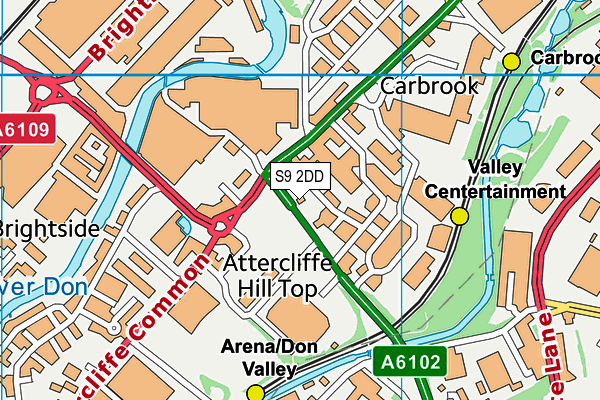 S9 2DD map - OS VectorMap District (Ordnance Survey)