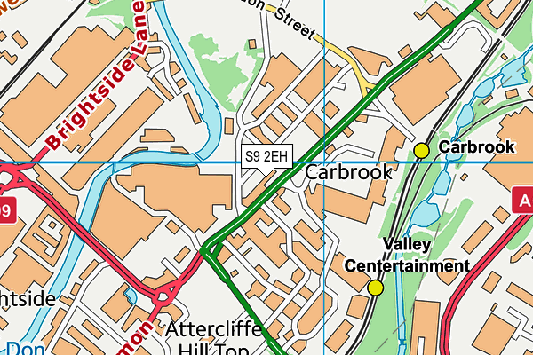 S9 2EH map - OS VectorMap District (Ordnance Survey)