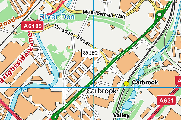 S9 2EQ map - OS VectorMap District (Ordnance Survey)