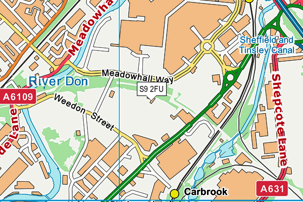 S9 2FU map - OS VectorMap District (Ordnance Survey)