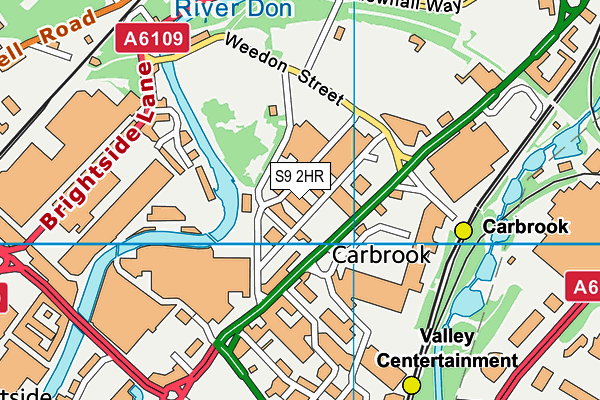 S9 2HR map - OS VectorMap District (Ordnance Survey)