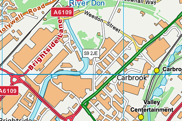 S9 2JE map - OS VectorMap District (Ordnance Survey)