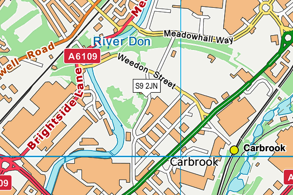 S9 2JN map - OS VectorMap District (Ordnance Survey)