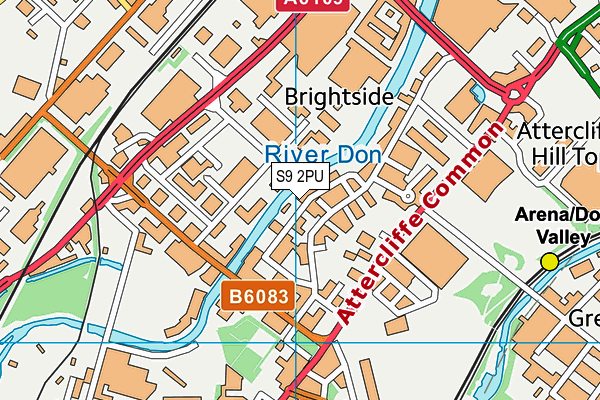 S9 2PU map - OS VectorMap District (Ordnance Survey)