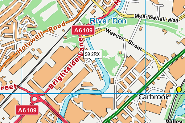 S9 2RX map - OS VectorMap District (Ordnance Survey)