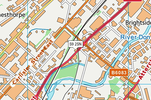 S9 2SN map - OS VectorMap District (Ordnance Survey)