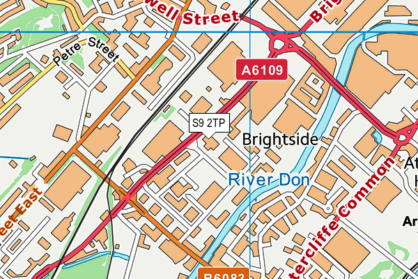 S9 2TP map - OS VectorMap District (Ordnance Survey)