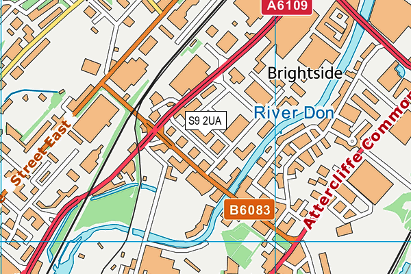 S9 2UA map - OS VectorMap District (Ordnance Survey)