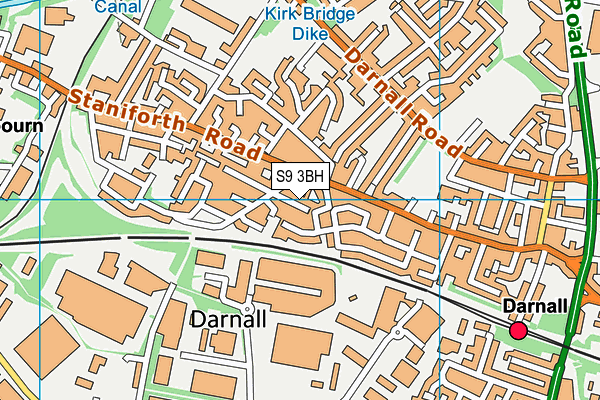 S9 3BH map - OS VectorMap District (Ordnance Survey)