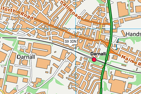 S9 3DN map - OS VectorMap District (Ordnance Survey)