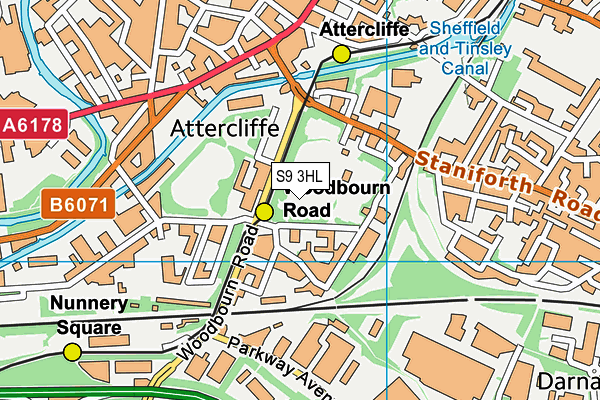 Sheffield Hallam University City Athletics Stadium map (S9 3HL) - OS VectorMap District (Ordnance Survey)
