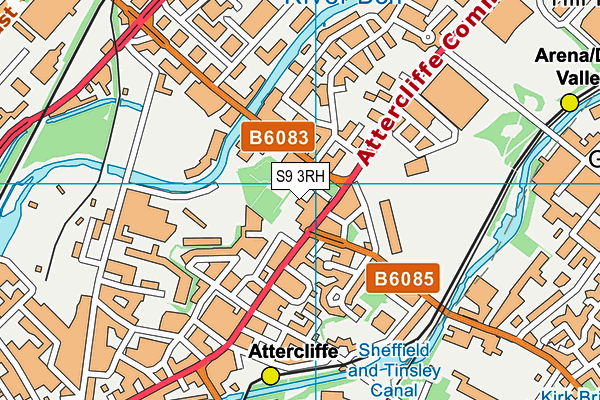 S9 3RH map - OS VectorMap District (Ordnance Survey)