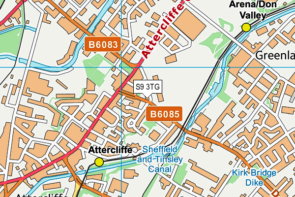 Sheffield Olympic Legacy Park map (S9 3TG) - OS VectorMap District (Ordnance Survey)
