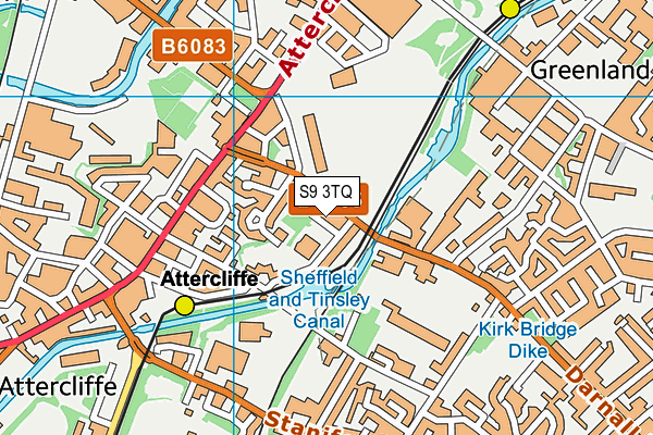 S9 3TQ map - OS VectorMap District (Ordnance Survey)