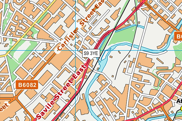 S9 3YE map - OS VectorMap District (Ordnance Survey)