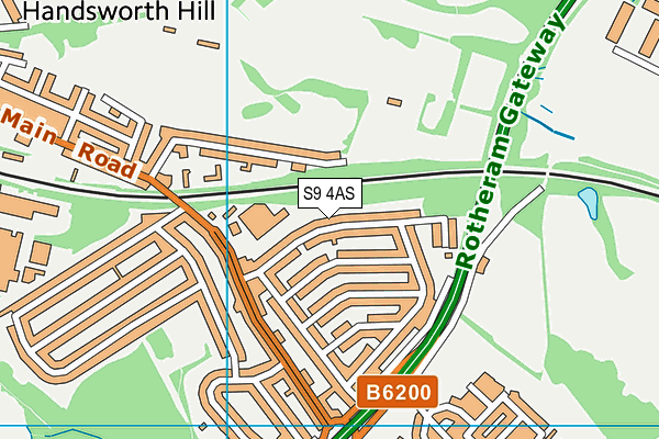 S9 4AS map - OS VectorMap District (Ordnance Survey)