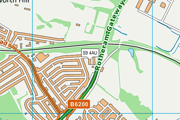 S9 4AU map - OS VectorMap District (Ordnance Survey)