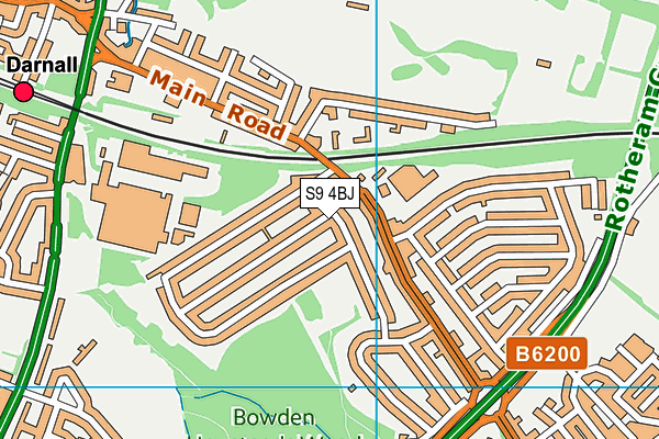 S9 4BJ map - OS VectorMap District (Ordnance Survey)