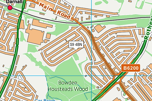 S9 4BN map - OS VectorMap District (Ordnance Survey)